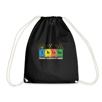 Sarcasm Funny Primary Elements of Humor - Drawstring Bag - black - Front