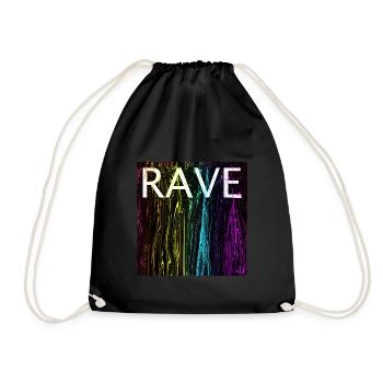 Rave Festival Club EDM House Techno Hardstyle Psy - Drawstring Bag - black - Front
