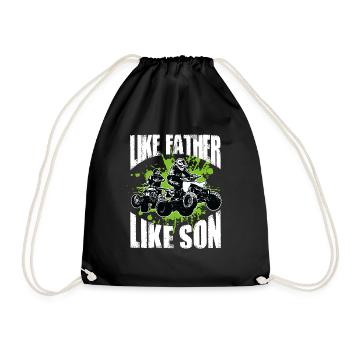 Coole Vater Und Sohn ATV Quad Bike Geschenkidee - Turnbeutel - Schwarz - Vorne
