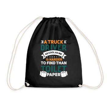Truck driver gift idea for truck driver - Drawstring Bag - black - Front