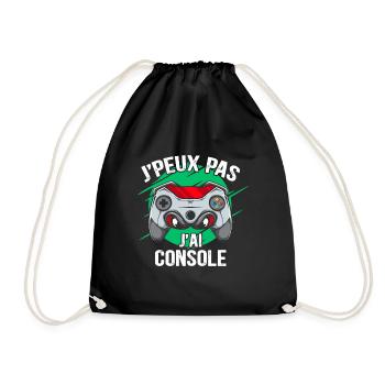 I Can't I Console Humor Gamer Teen Gift - Drawstring Bag - black - Front