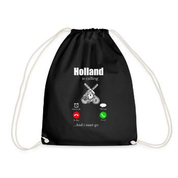 Netherlands - Drawstring Bag - black - Front