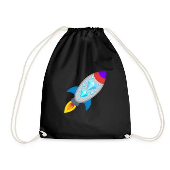Rocket - Diamonds Hands WSB - Drawstring Bag - black - Front