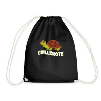 Chillkröte Chillen Schildkröte Geschenk - Turnbeutel - Schwarz - Vorne