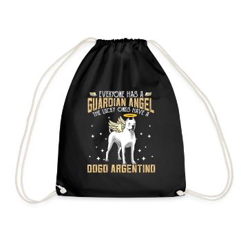 Dogo Argentino with Guardian Angel Saying - Drawstring Bag - black - Front