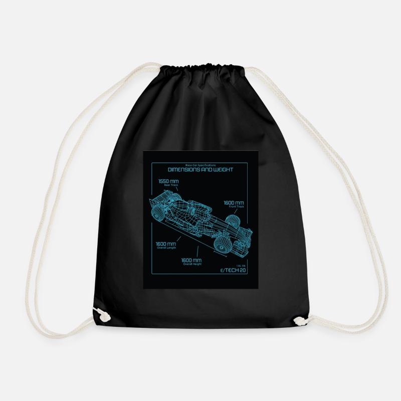 Racing car racing car racing car racing car racing driver - Drawstring Bag - black
