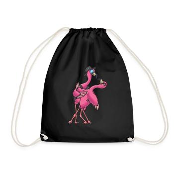 Flamenco tanzende Flamingo Geschenk - Turnbeutel - Schwarz - Vorne