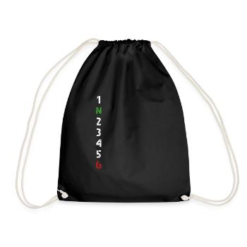 1n23456 Motorcycle Gear Shift Motorcyclist - Drawstring Bag - black - Front