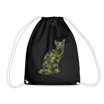 Camouflage Katze Kätzchen - Turnbeutel - Schwarz - Vorne