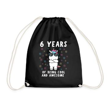6e anniversaire 6 ans d’anniversaire d’enfant - Sac de sport léger - noir - Devant
