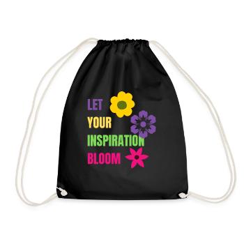 Let your Inspiration Bloom - Drawstring Bag - black - Front