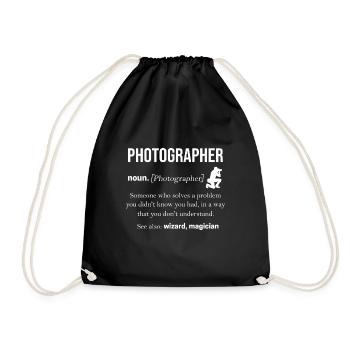 Fotograf - Turnbeutel - Schwarz - Vorne