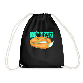 Fox Animal Please Do not disturb sleep - Drawstring Bag - black - Front