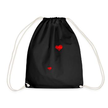 Double coeur annonce grossesse bébé - Sac de sport léger - noir - Devant