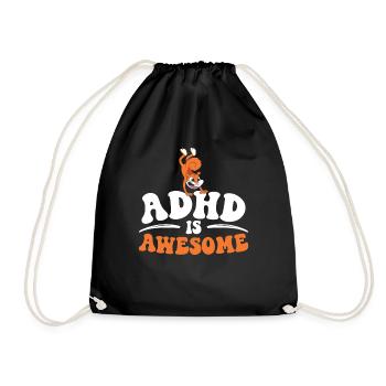 ADHD Squirrel Embrace Neurodiversity - Drawstring Bag - black - Front