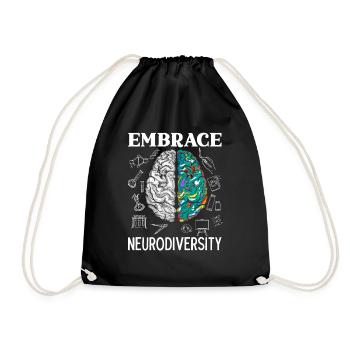 Embrace Neurodiversity ADHD Awareness Hyperfocus - Drawstring Bag - black - Front