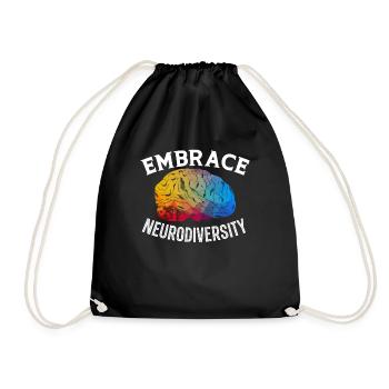 Embrace Neurodiversity ADHD Awareness Hyperfocus - Drawstring Bag - black - Front