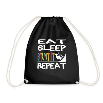 Eat Sleep Stunt it Repeat Scooter Stunt Kids - Drawstring Bag - black - Front