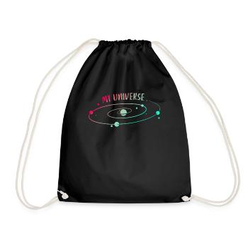 Universe Planet Rocket Stars - Drawstring Bag - black - Front