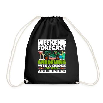 Weekend Forecast Gardening BBQ Gardener - Drawstring Bag - black - Front