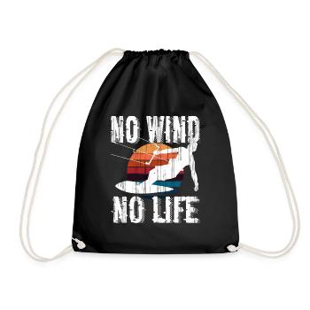 Kitesurfing Kiteboarding Kitesurf Kiteboarder - Turnbeutel - Schwarz - Vorne