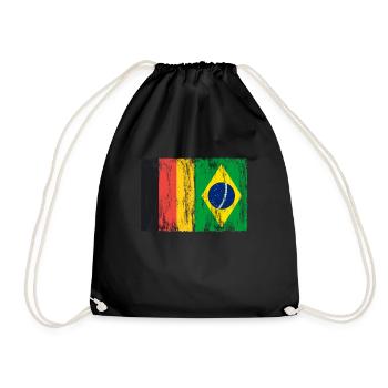 Germany and Brasil Flags - Drawstring Bag - black - Front