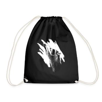 Raccoon Racoon Animal Gift Ferret Marten - Drawstring Bag - black - Front