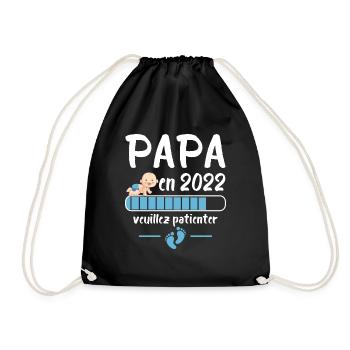 Futur papa 2022 idée cadeau nouvelle naissance - Sac de sport léger - noir - Devant