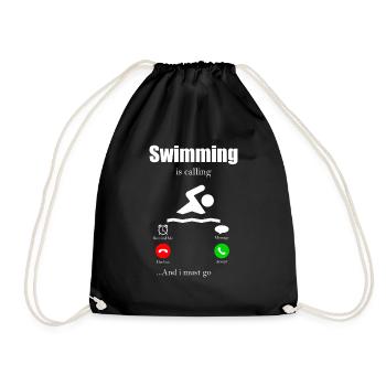 Swimming Diving Swimming Pool Pool Water Sea - Drawstring Bag - black - Front
