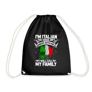 Italy - Drawstring Bag - black - Front
