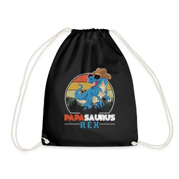Papasaurus Rex Best Dad Family - Drawstring Bag - black - Front