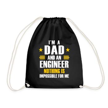 I'm a dad and a engineer nothing is impossible - Sac de sport léger - noir - Devant