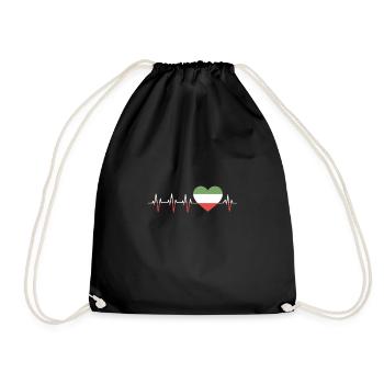 Italian Skyline Landscape America Italy Heartbeat - Drawstring Bag - black - Front