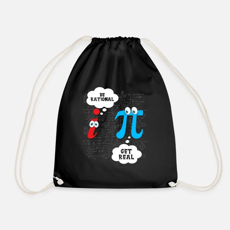 Funny Be Rational Get Real Math Pun Statistiken - Turnbeutel - Schwarz