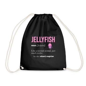 Jellyfish Meduse Comb jellyfish Ocean Cnidaria Jellyfish - Drawstring Bag - black - Front