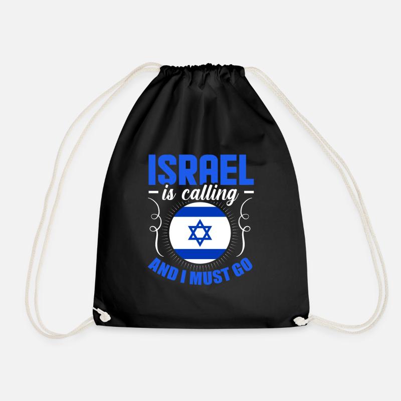 Israel - Drawstring Bag - black