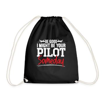 Ich Könnte Eines Tages Ihr Pilot Sein Flugzeug - Turnbeutel - Schwarz - Vorne