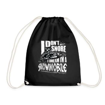 I Don't Snore I Dream I'm A Snowmobile - Drawstring Bag - black - Front