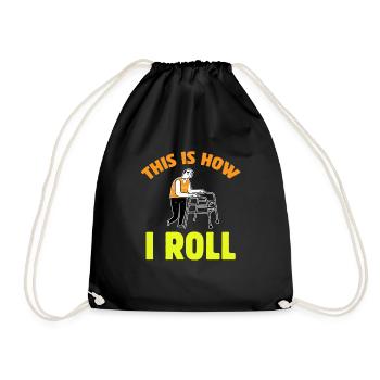 Funny Old People So I Roll Older Gag Old - Drawstring Bag - black - Front