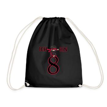 I'm 8 Ninja Birthday 8 Years 2013 - Drawstring Bag - black - Front