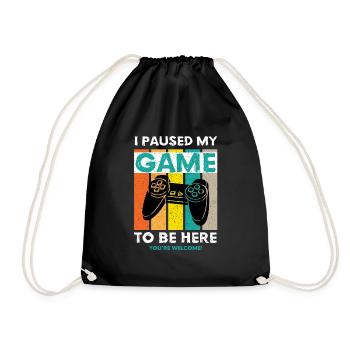 I Paused My Game To Be Here - Jeu de jeu Sort - Sac de sport léger - noir - Devant