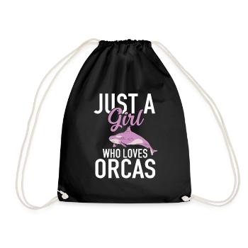 ORCAS Just a Girl who loves Orcas - Drawstring Bag - black - Front