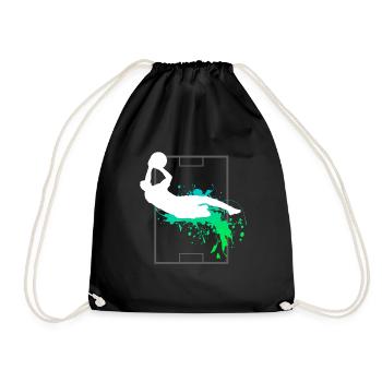 Fußball Torwart Torhüter Goalkeeper Geschenk - Turnbeutel - Schwarz - Vorne