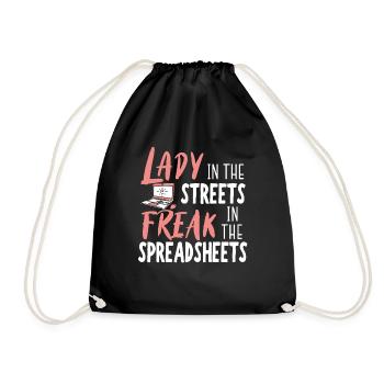 Dame Dans La Rue Freak Dans Tableurs - Sac de sport léger - noir - Devant