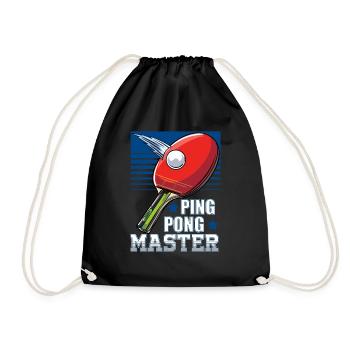 Funny Ping Pong Master Table Tennis Player - Drawstring Bag - black - Front