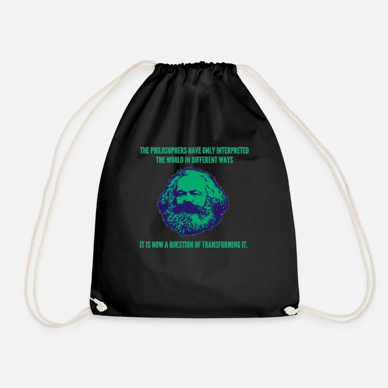 karl marx the philosopher - Drawstring Bag - black
