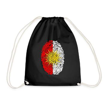 Ezdixan Finger Print Yezidi Ezidi Flag - Drawstring Bag - black - Front