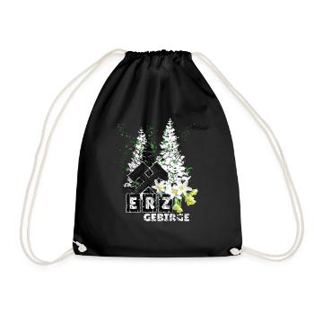 Erzgebirge Frühling mit Hammer und Schlägel, - Turnbeutel - Schwarz - Vorne