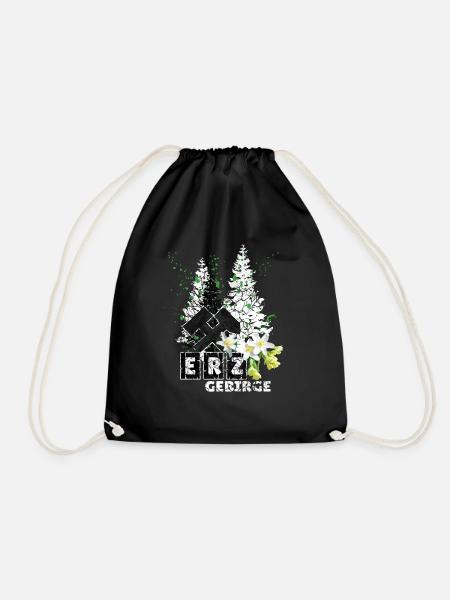 Erzgebirge Frühling mit Hammer und Schlägel, - Turnbeutel - Schwarz
