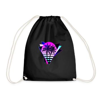 Aesthetic Vaporwave Vintage. retrowave-triangle - Turnbeutel - Schwarz - Vorne